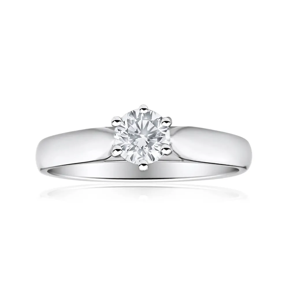 9ct White Gold Solitaire Ring With 0.5 Carat Diamond Shiels