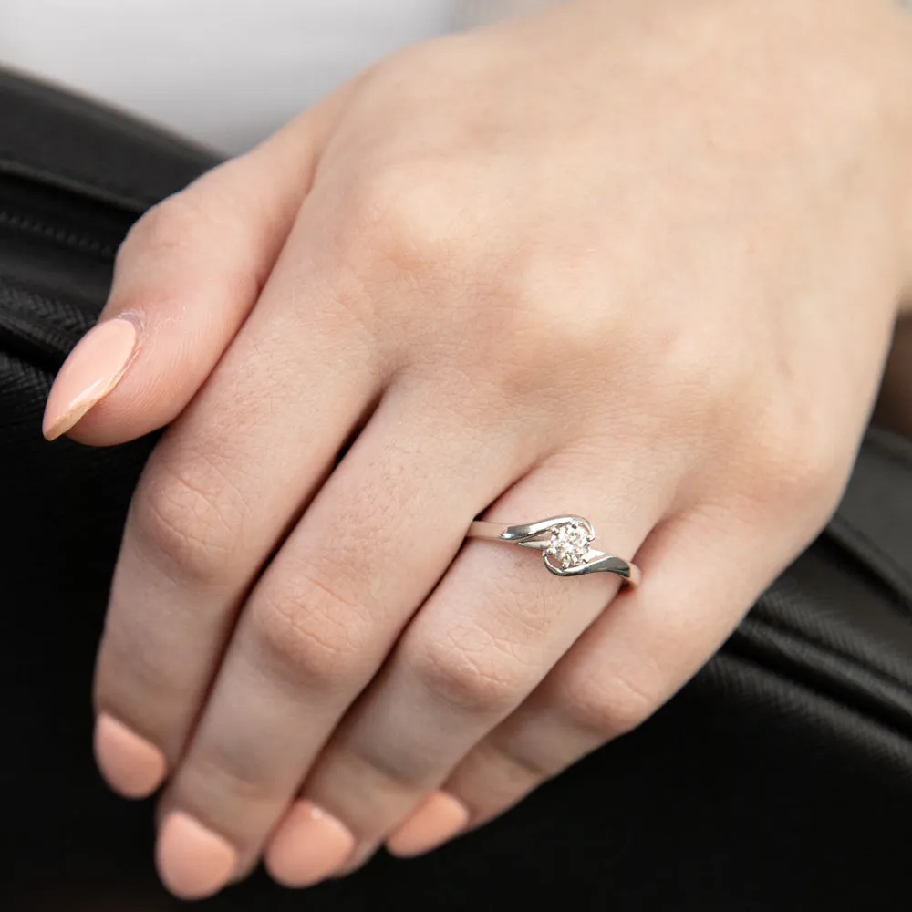 9ct White Gold Solitaire Ring With 3/8 Carat 6 Claw Set Diamond Shiels