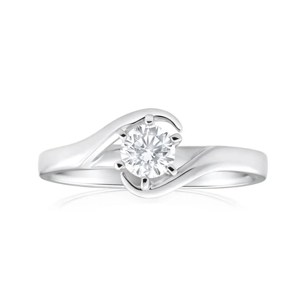 9ct White Gold Solitaire Ring With 3/8 Carat 6 Claw Set Diamond Shiels
