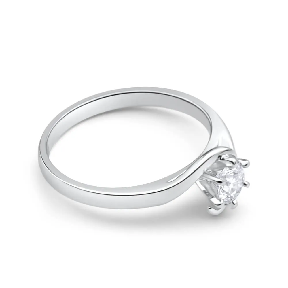 9ct White Gold Solitaire Ring With 3/8 Carat 6 Claw Set Diamond Shiels