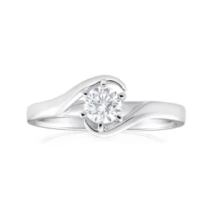 9ct White Gold Solitaire Ring With 3/8 Carat 6 Claw Set Diamond Shiels