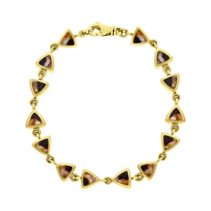 9ct Yellow Blue John Curved Triangle Bracelet