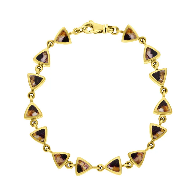 9ct Yellow Blue John Curved Triangle Bracelet