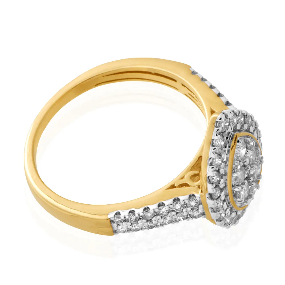 9ct Yellow Gold 1 Carat Diamond Pear Shape Cluster Ring Shiels