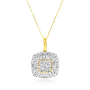 9ct Yellow Gold 1 Carat Diamond Pendant on 45cm Chain Shiels