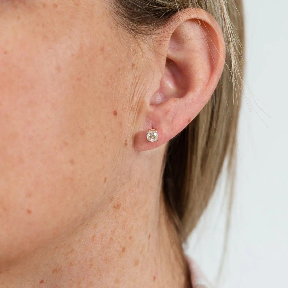 9ct Yellow Gold 1 Carat Diamond Stud Earrings Shiels