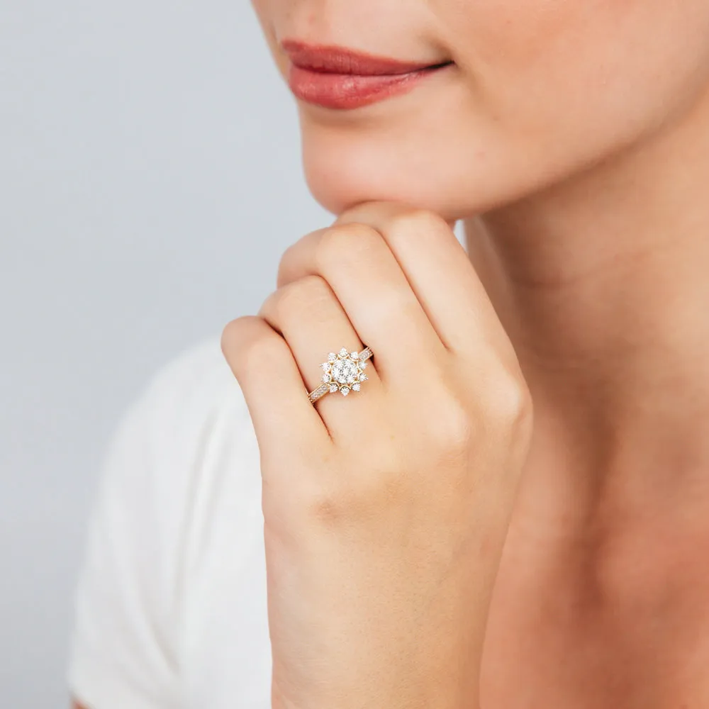 9ct Yellow Gold 1/10 Carat Diamond Cluster Ring with 27 Round Brilliant Diamonds Shiels