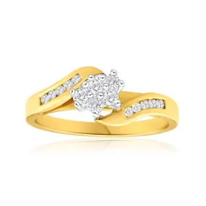 9ct Yellow Gold 1/4 Carat Channel Set Diamond Ring Shiels