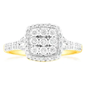 9ct Yellow Gold 1/4 Carat Diamond Dress Ring Shiels