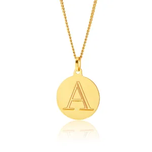 9ct Yellow Gold Charm with  Initial "A" Pendant Shiels