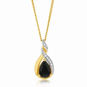 9ct Yellow Gold Diamond And Sapphire Slider Pendant Shiels