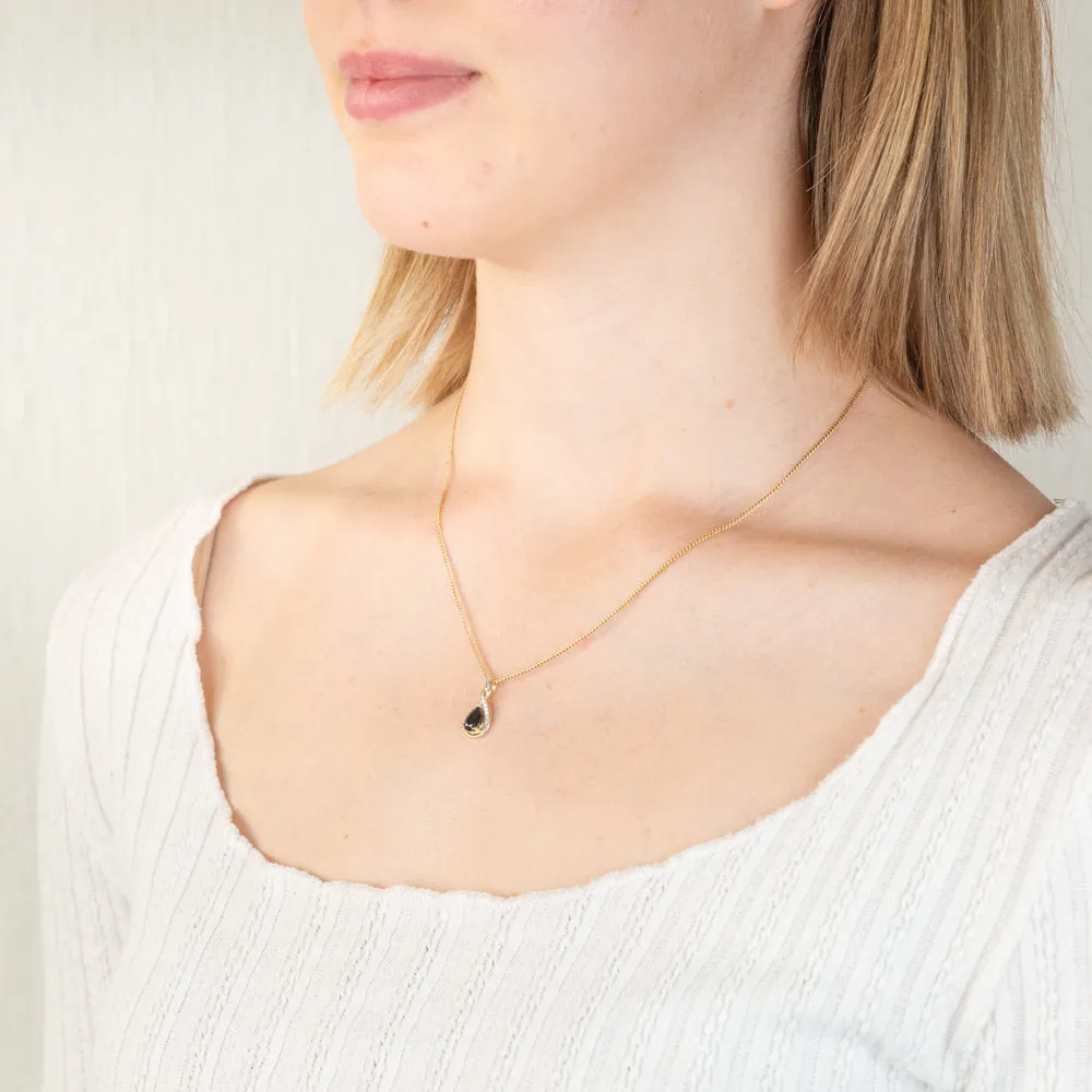 9ct Yellow Gold Diamond And Sapphire Slider Pendant Shiels
