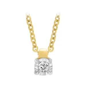 9ct Yellow Gold Diamond Pendant on 45cm Chain Shiels