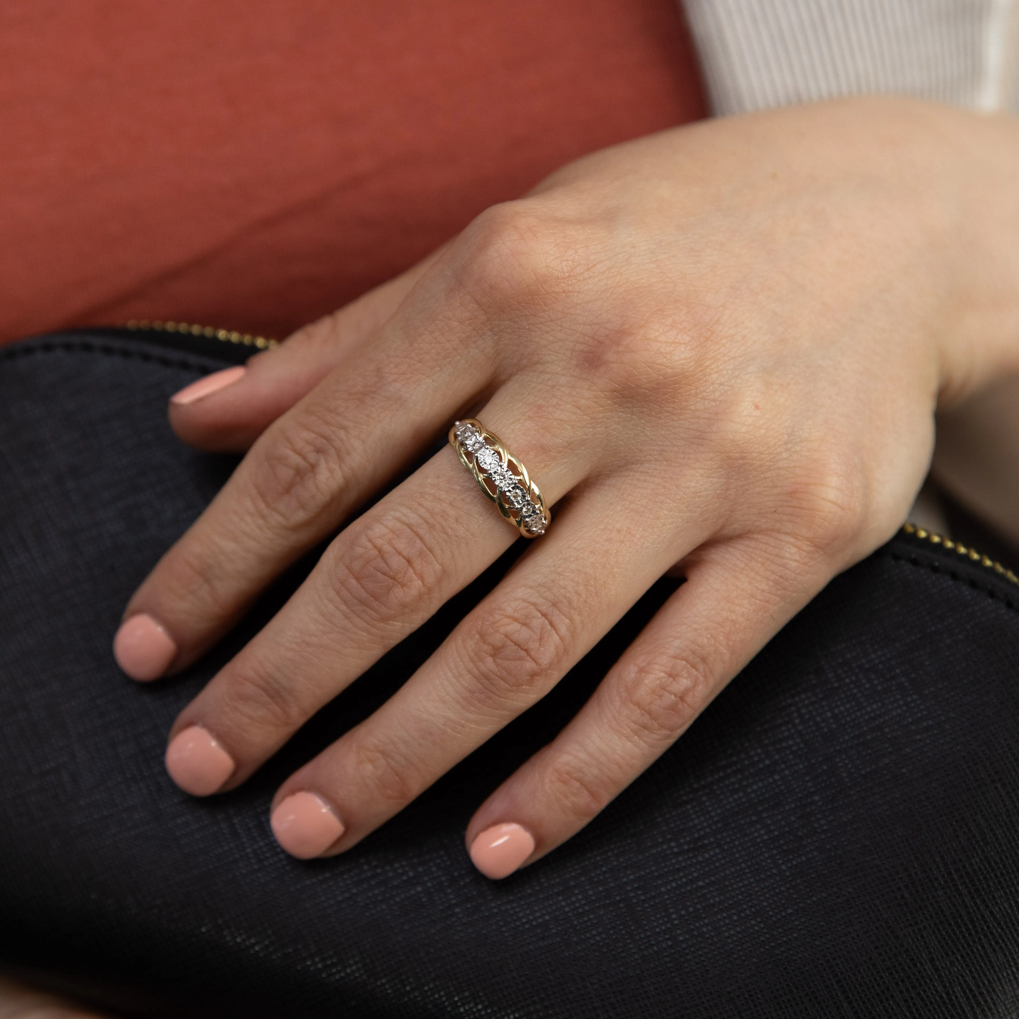 9ct Yellow Gold Diamond Ring with 9 Brilliant Diamonds Shiels