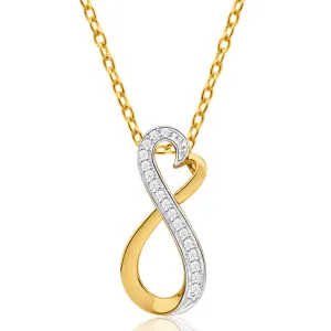9ct Yellow Gold Infinite Love Diamond Pendant Shiels