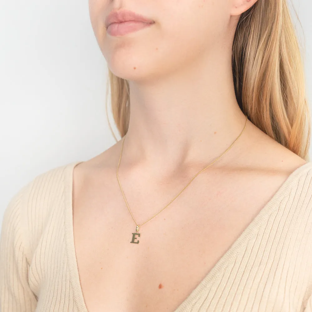 9ct Yellow Gold Initial "E" Pendant Shiels