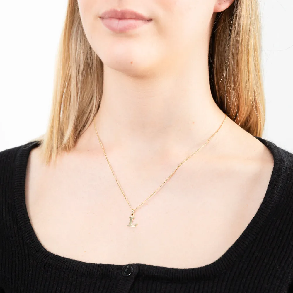 9ct Yellow Gold Initial "L" Pendant Shiels