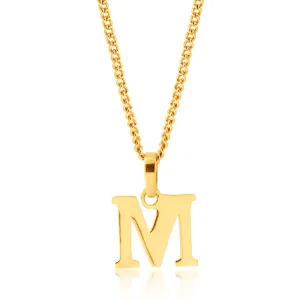 9ct Yellow Gold Initial "M" Pendant Shiels