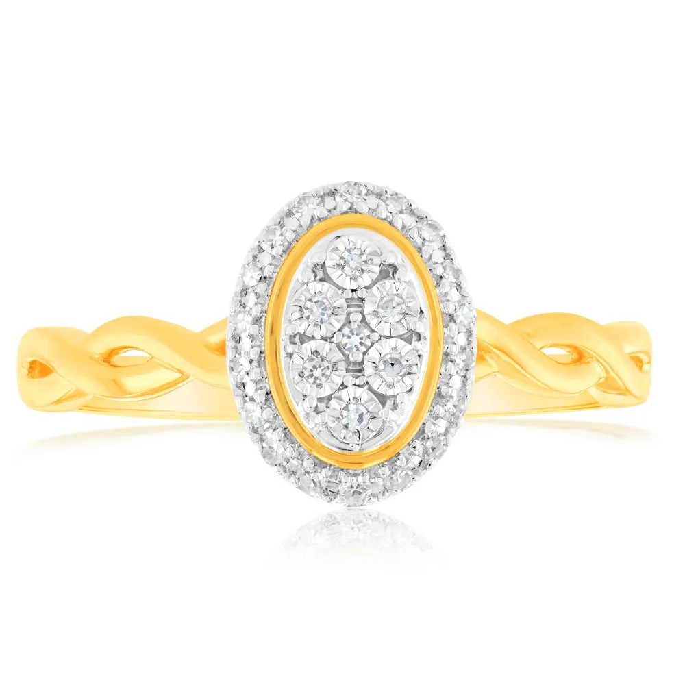 9ct Yellow Gold Luminesce Lab Grown Diamond Ring with 25 Brilliant Diamonds Shiels