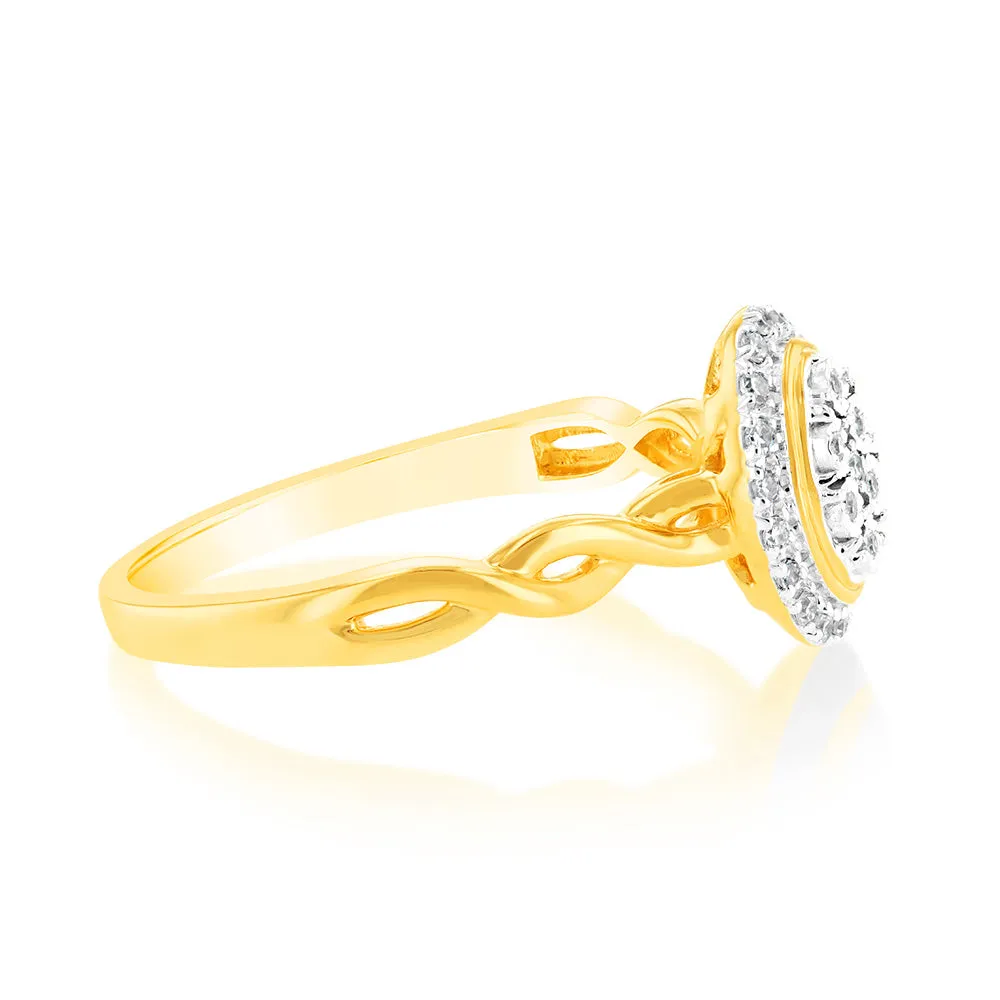 9ct Yellow Gold Luminesce Lab Grown Diamond Ring with 25 Brilliant Diamonds Shiels
