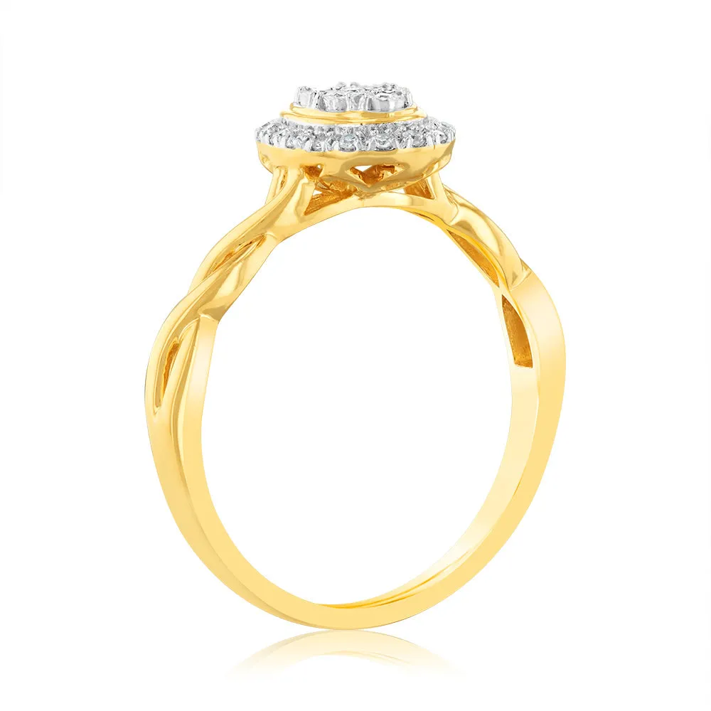 9ct Yellow Gold Luminesce Lab Grown Diamond Ring with 25 Brilliant Diamonds Shiels