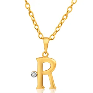 9ct Yellow Gold Pendant Initial R set with diamond Shiels