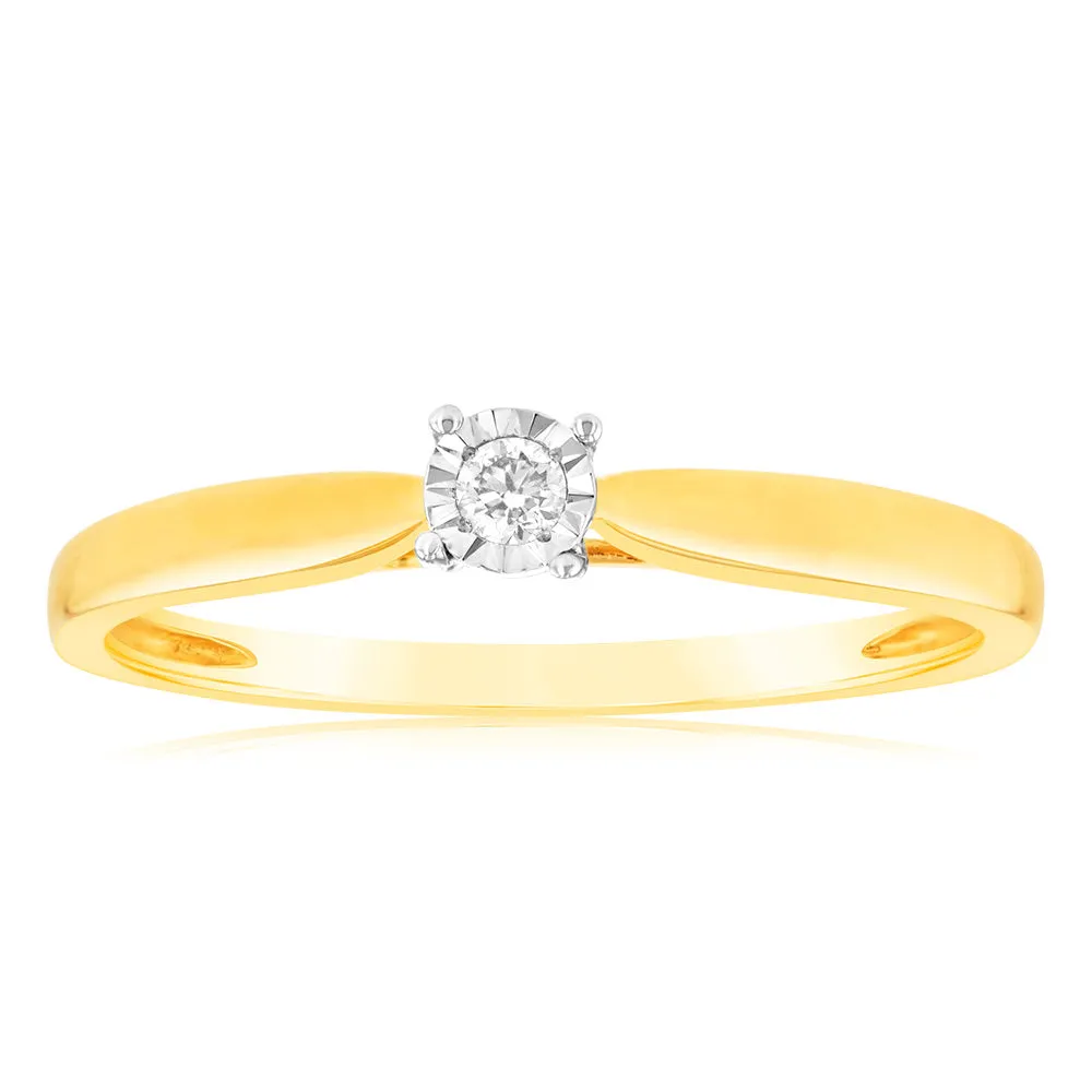 9ct Yellow Gold Solitare Diamond Ring Shiels