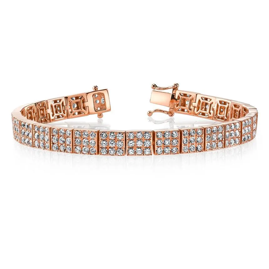 ALL DIAMOND SQUARE LINK BRACELET Anita Ko