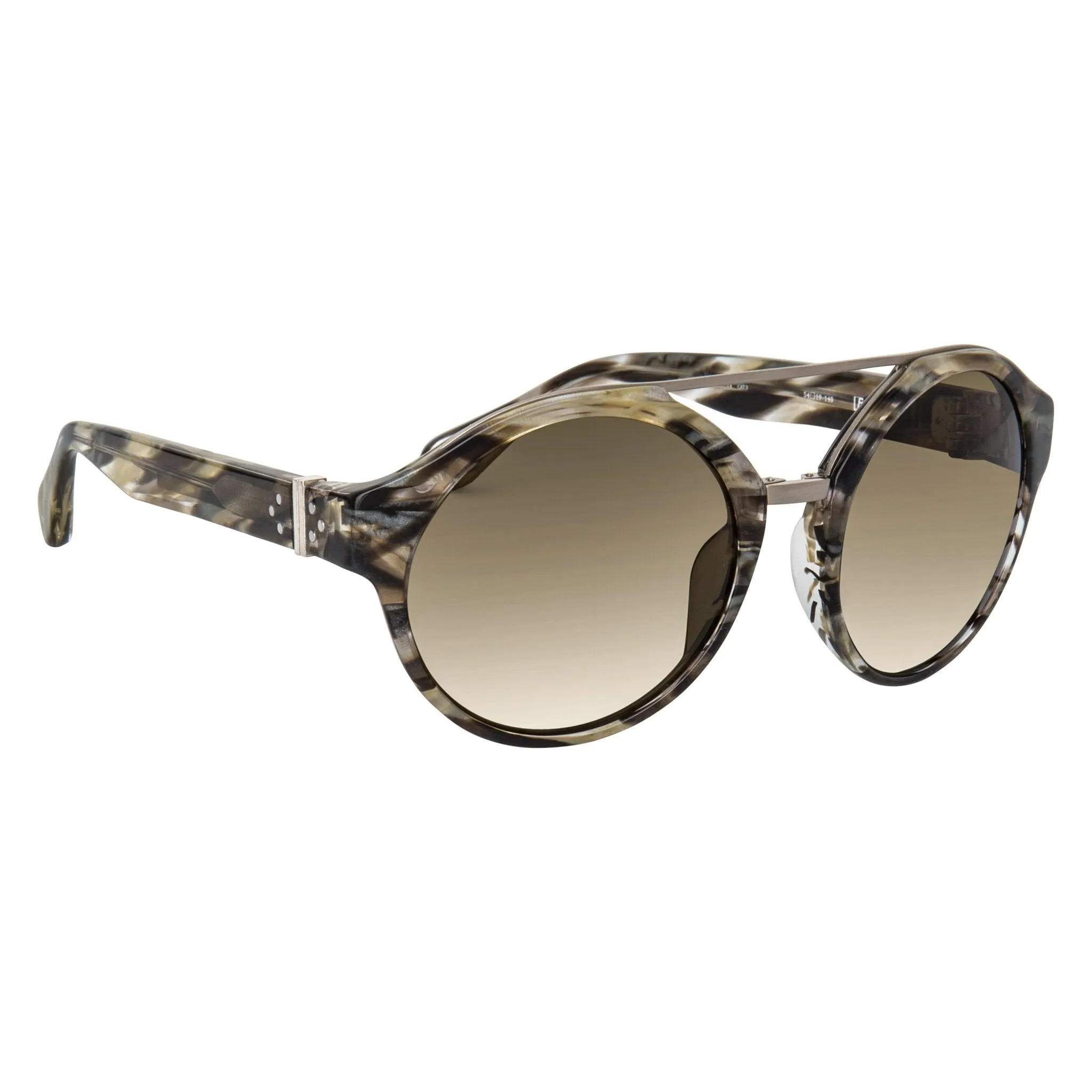 Ann Demeulemeester Ladies Sunglasses Round Hornet and Green AD45C3SUN