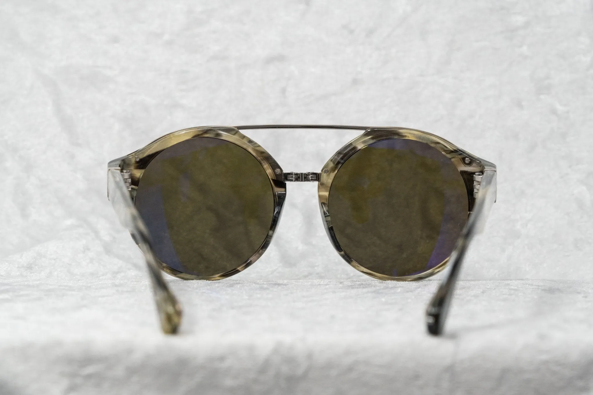 Ann Demeulemeester Ladies Sunglasses Round Hornet and Green AD45C3SUN