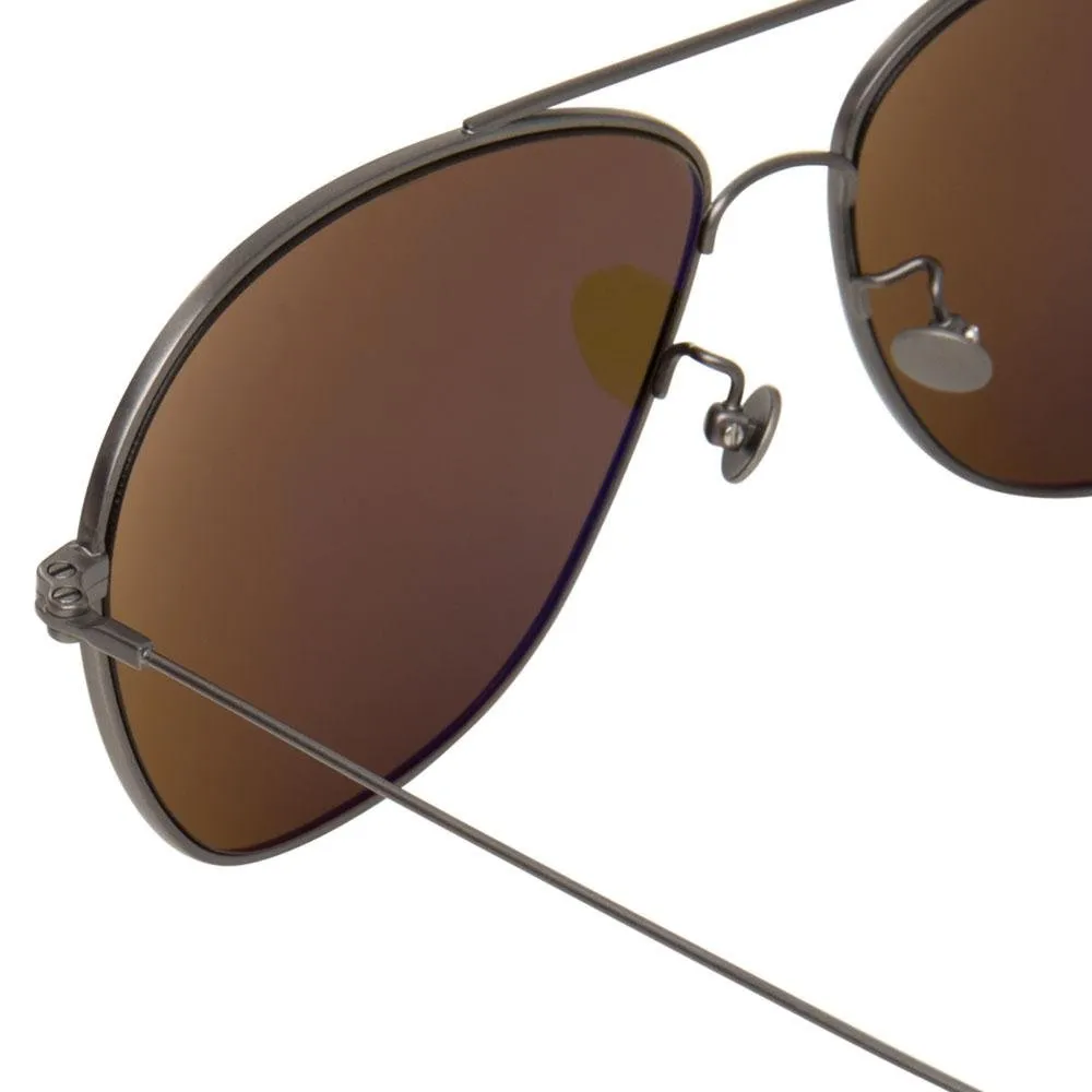 Ann Demeulemeester Men's Sunglasses Antique Silver and Brown AD48C3SUN