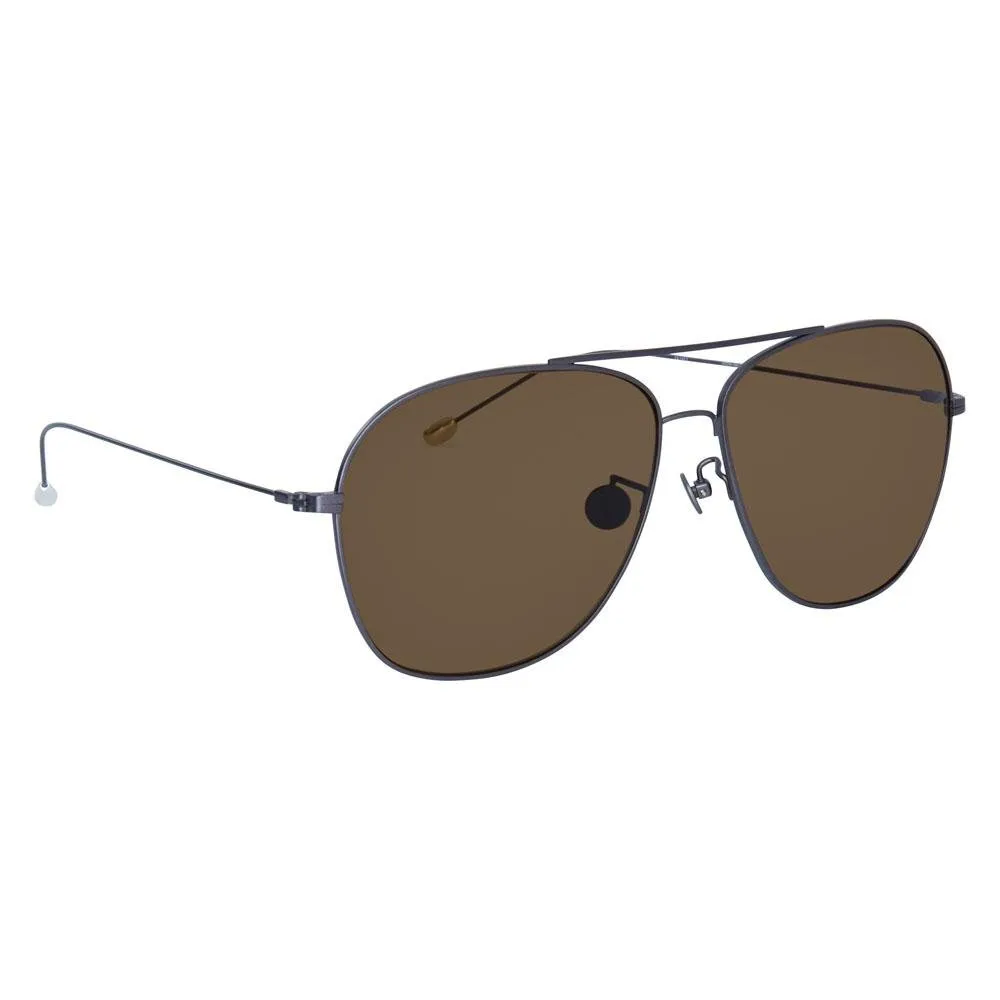 Ann Demeulemeester Men's Sunglasses Antique Silver and Brown AD48C3SUN