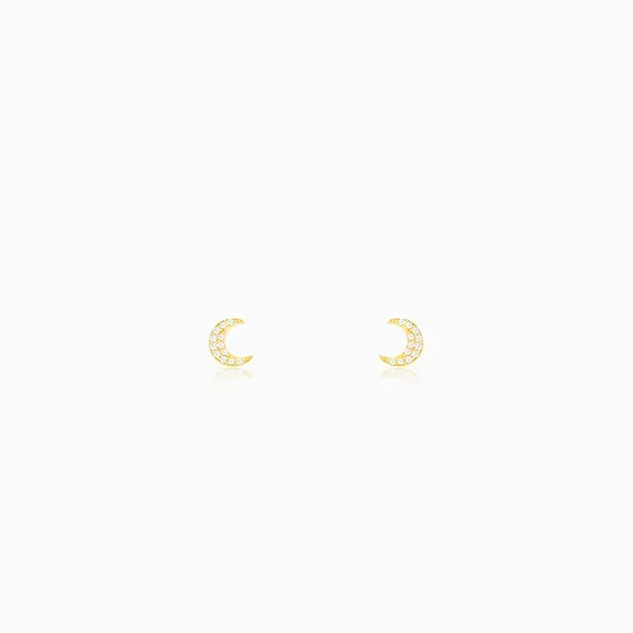 Anushka Sharma Golden Crescent Zircon Tiny Earrings Giva