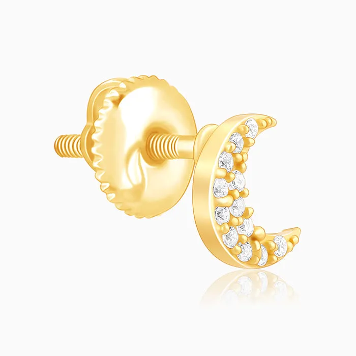 Anushka Sharma Golden Crescent Zircon Tiny Earrings Giva