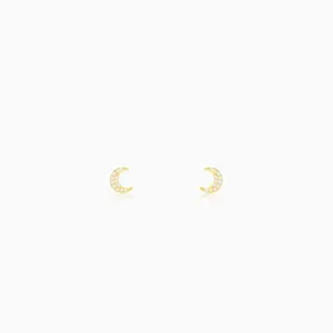 Anushka Sharma Golden Crescent Zircon Tiny Earrings Giva