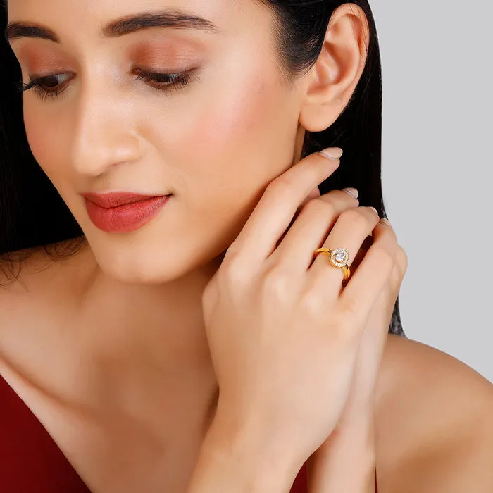 Anushka Sharma Golden Dew Drop Ring Giva