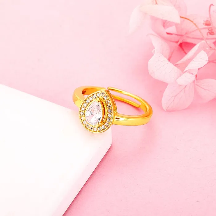 Anushka Sharma Golden Dew Drop Ring Giva
