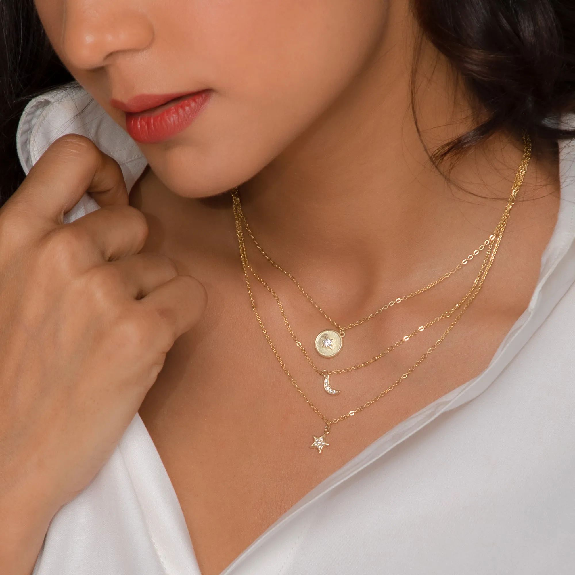 Anushka Sharma Golden Layered Constellation Charm Necklace Giva