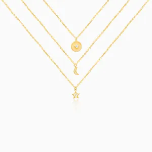 Anushka Sharma Golden Layered Constellation Charm Necklace Giva
