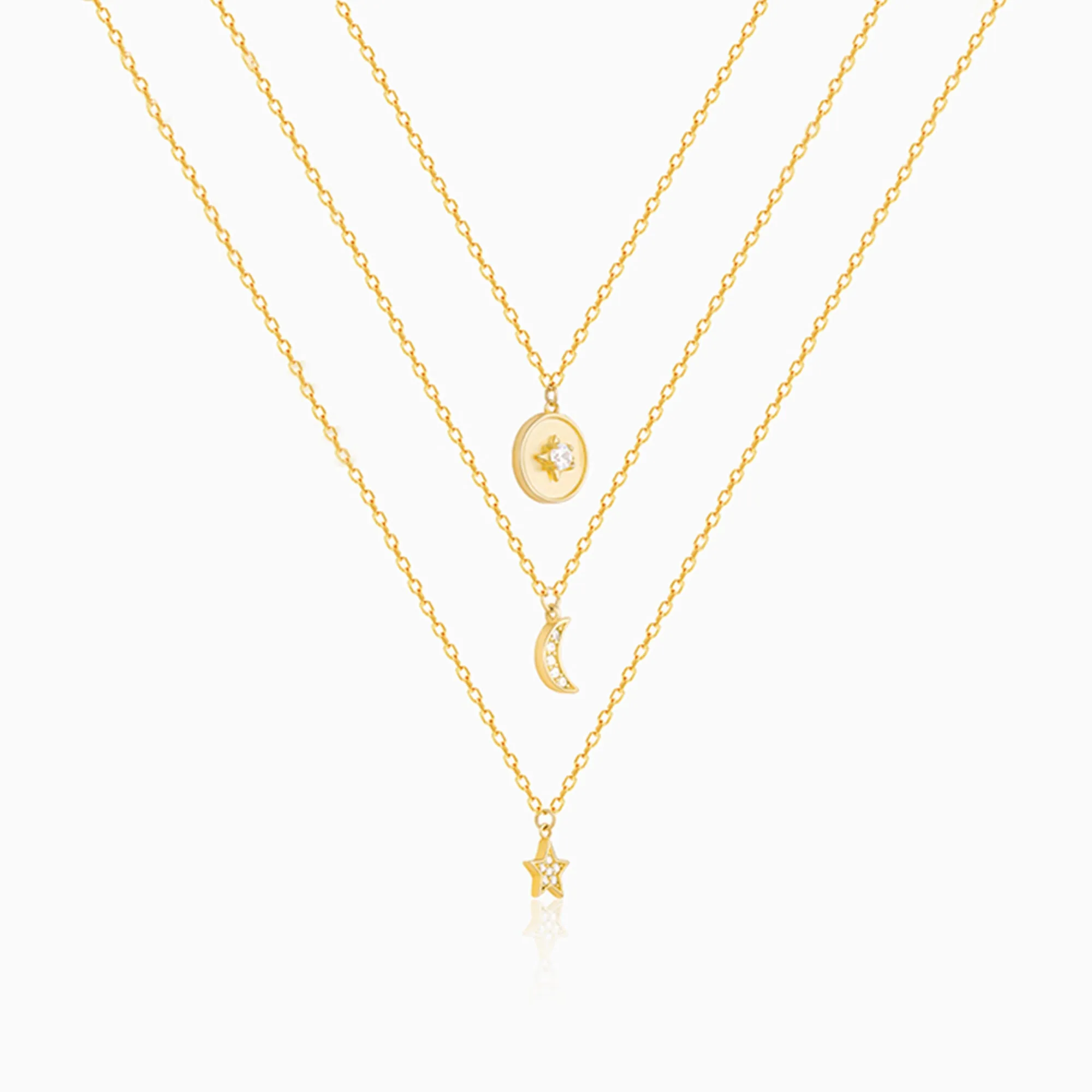 Anushka Sharma Golden Layered Constellation Charm Necklace Giva