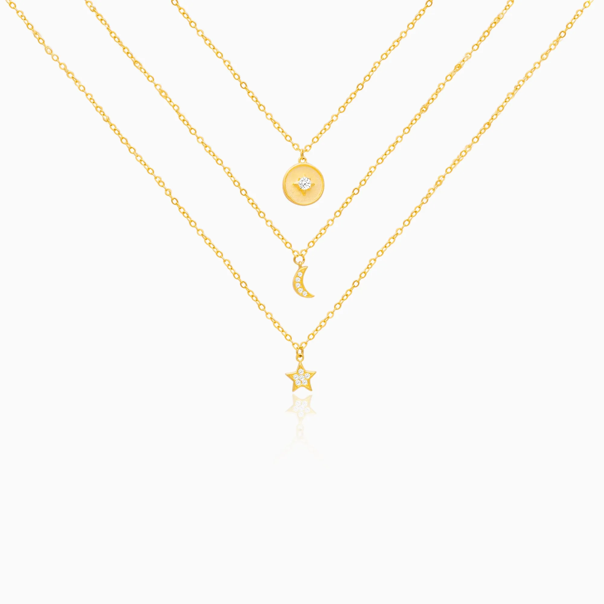 Anushka Sharma Golden Layered Constellation Charm Necklace Giva