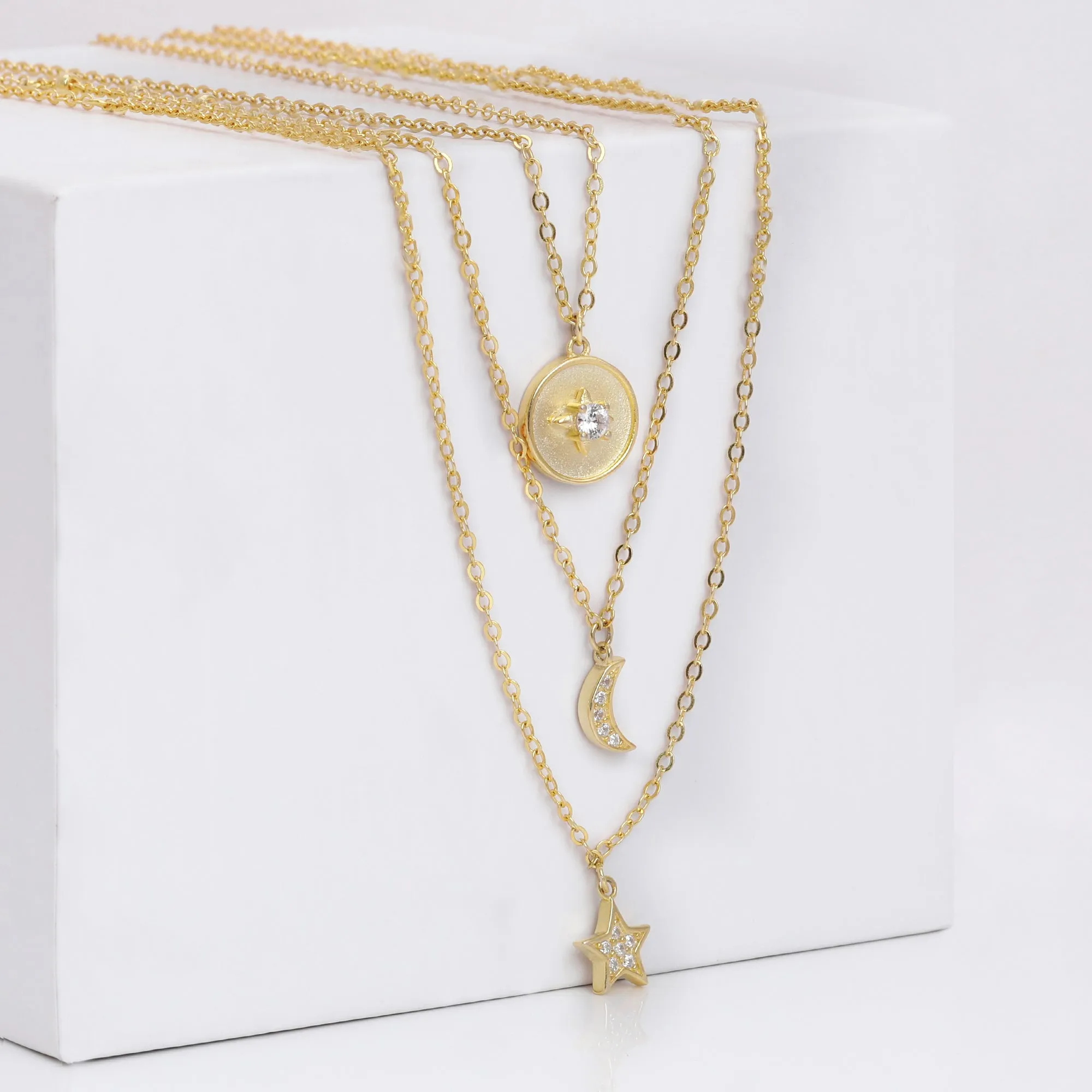 Anushka Sharma Golden Layered Constellation Charm Necklace Giva