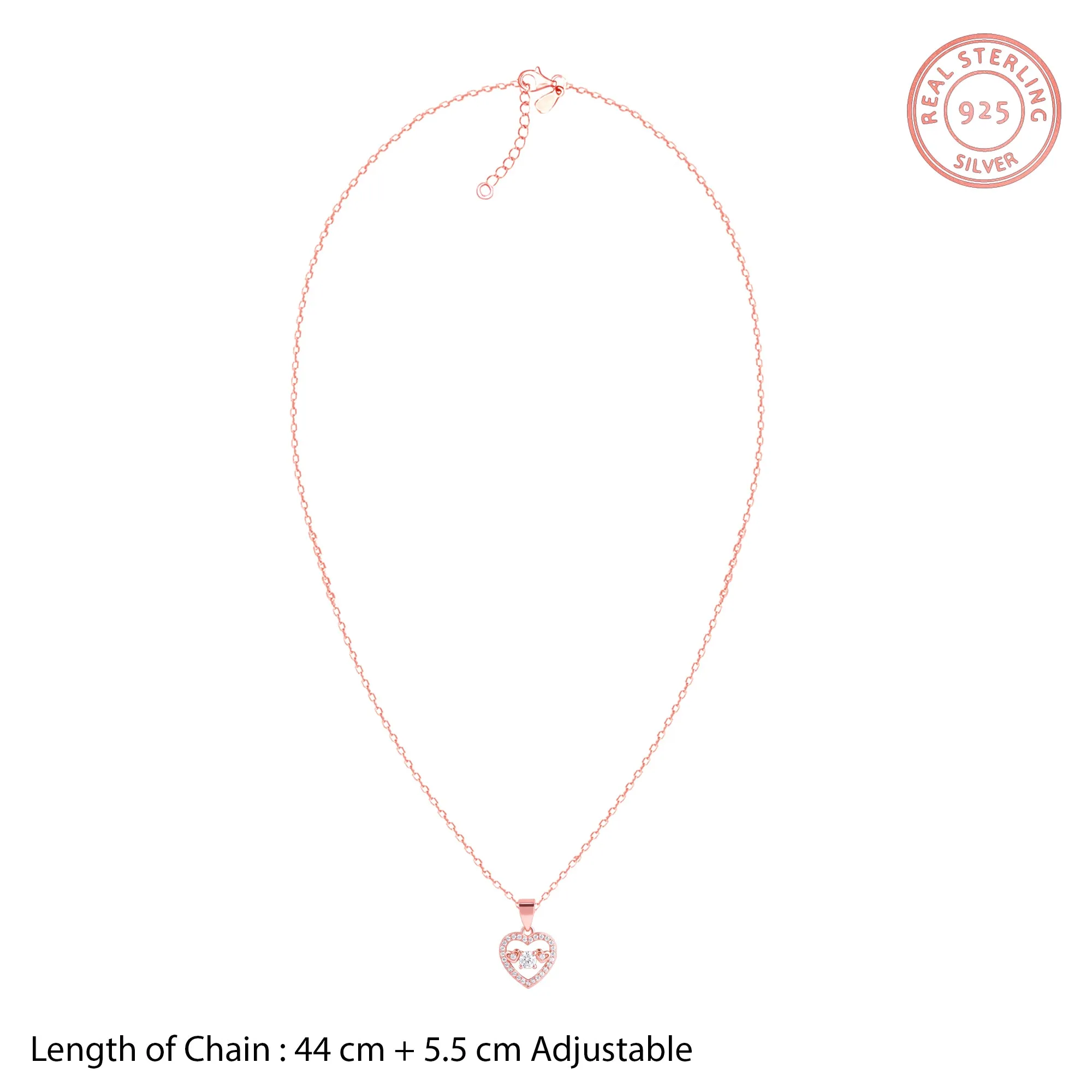 Anushka Sharma Rose Gold Love Heart Pendant with Link Chain Giva
