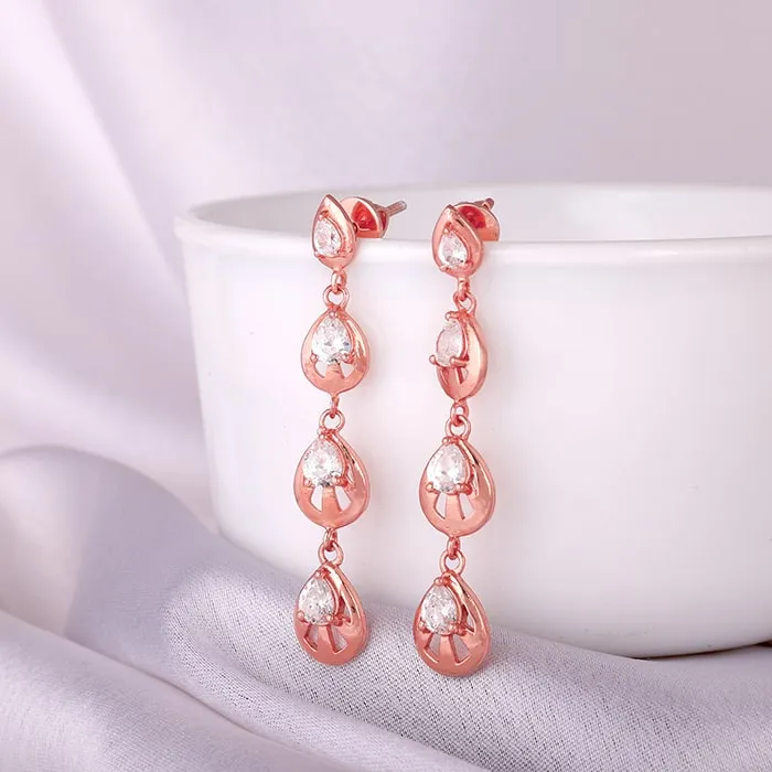 Anushka Sharma Rose Gold Paradise Love Earrings Giva