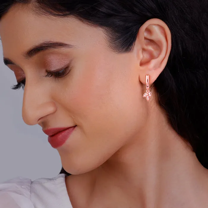 Anushka Sharma Rose Gold Petal Trio Hoop Earrings Giva