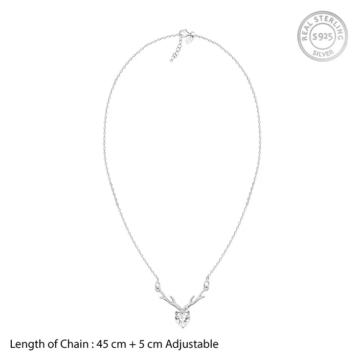 Anushka Sharma Silver Deer Heart Necklace Giva