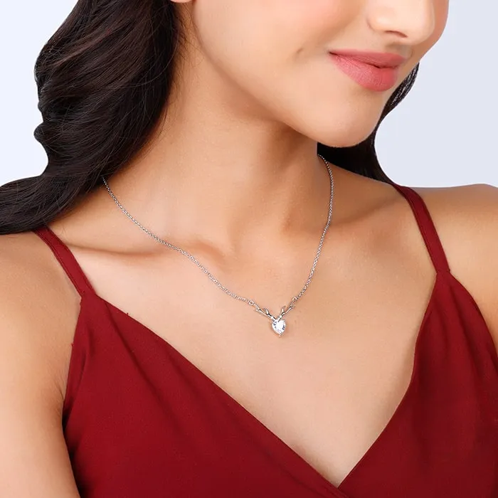 Anushka Sharma Silver Deer Heart Necklace Giva