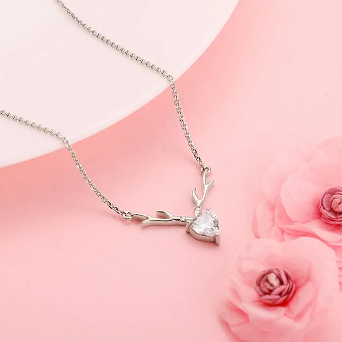 Anushka Sharma Silver Deer Heart Necklace Giva