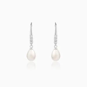 Anushka Sharma Silver Drops of Pearl Earrings Giva