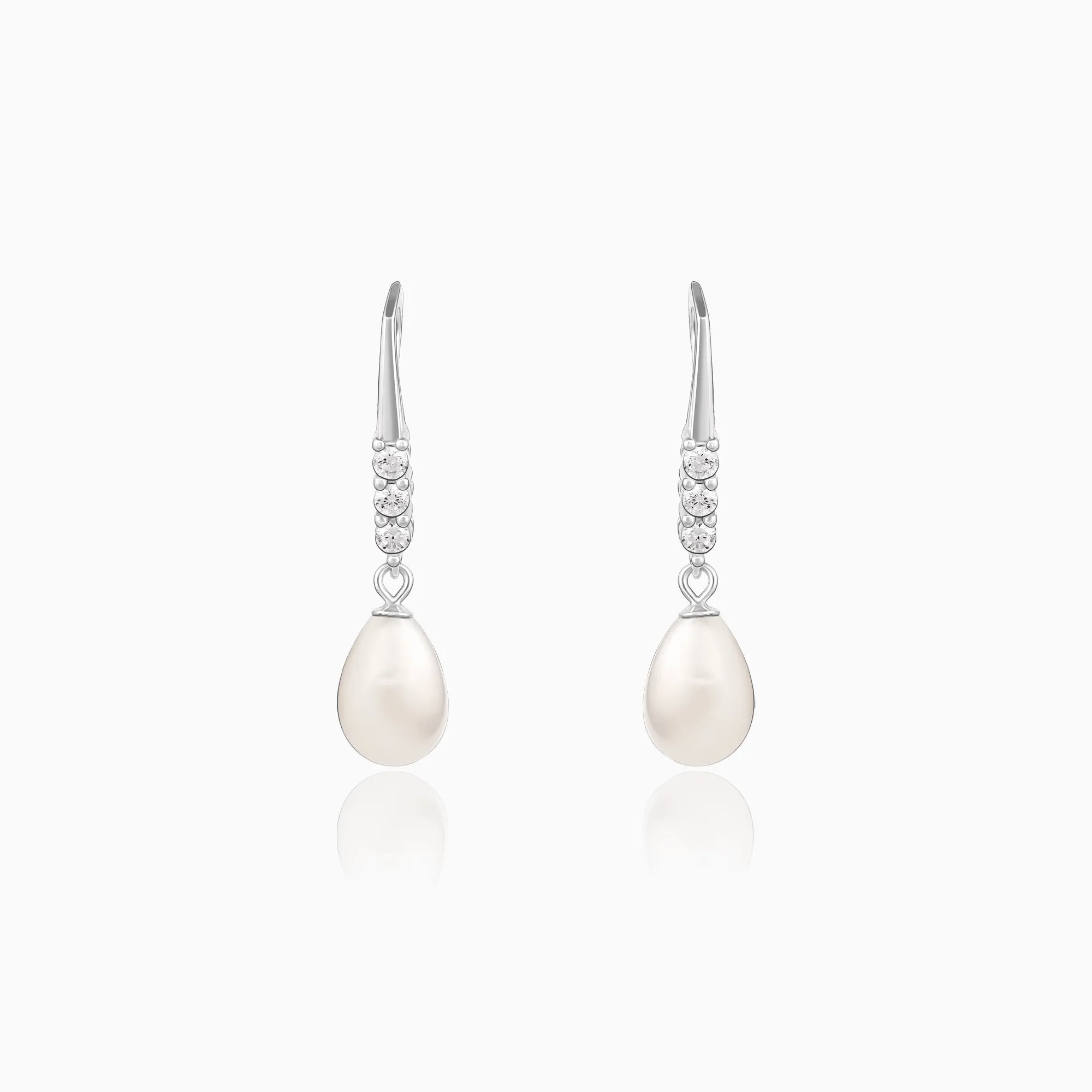 Anushka Sharma Silver Drops of Pearl Earrings Giva